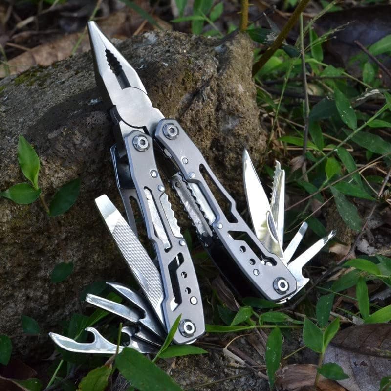 12 in 1 Multitool Stainless Steel SpringAct Pliers Pocket Clip for Hiking