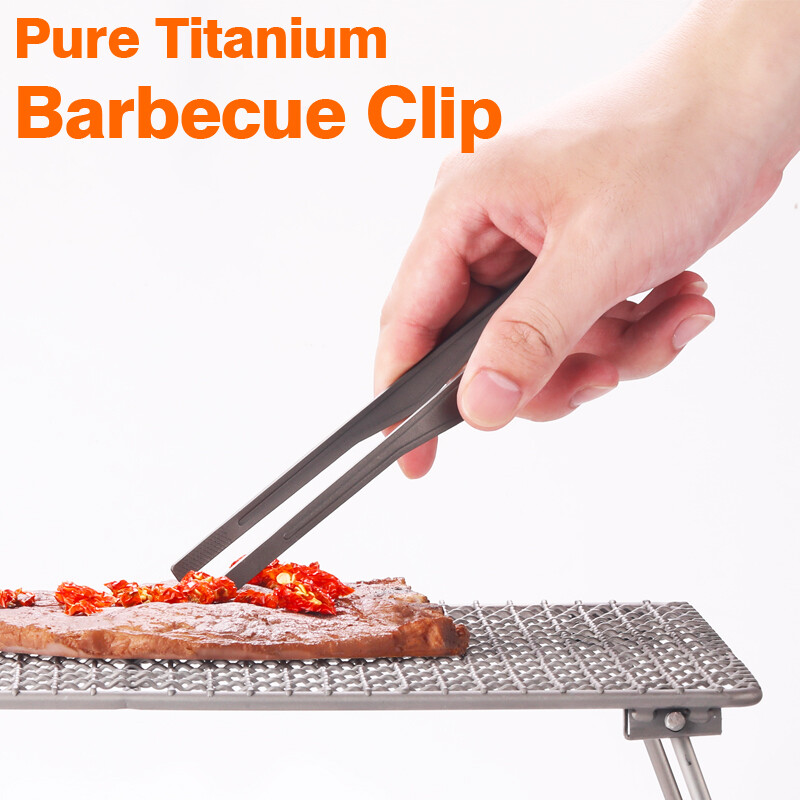 Tiartisan Titanium Barbecue Clip BBQ Outdoor Camping Tool Multi-function Folder