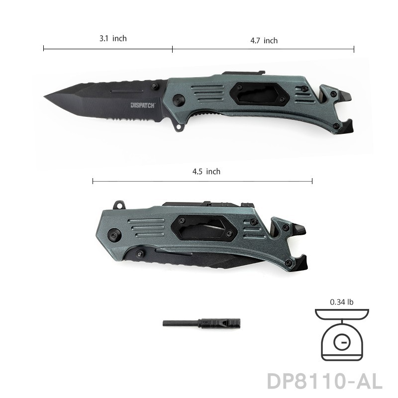 4.5″ EDC Pocket Knife Multi-tool with Bottle Opener Wrench Rope Cutter Outdoor