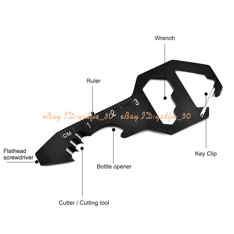 Multifunctional Keychain Tool EDC Pocket Bottle Opener Wrench Stainless Steel