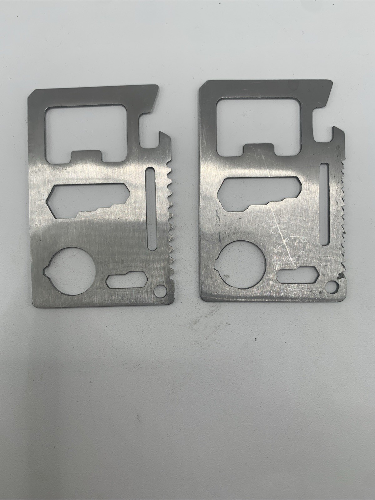 Set of two (2) Multipurpose Pocket Survival Tools 11-in-1, Silver