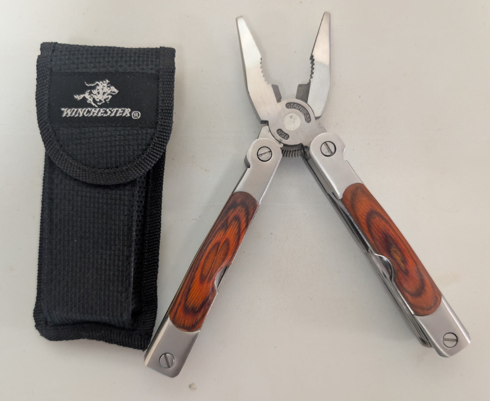 Winchester Trail Wood Stainless Steel 2CR Multi Tool 10 Tools