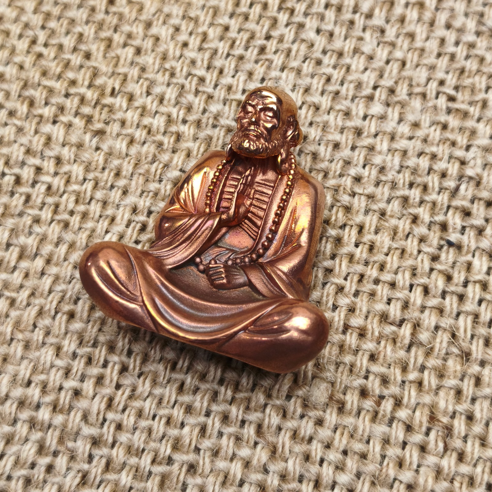Purple copper dharma Buddhism ornament Solid handcraft statue