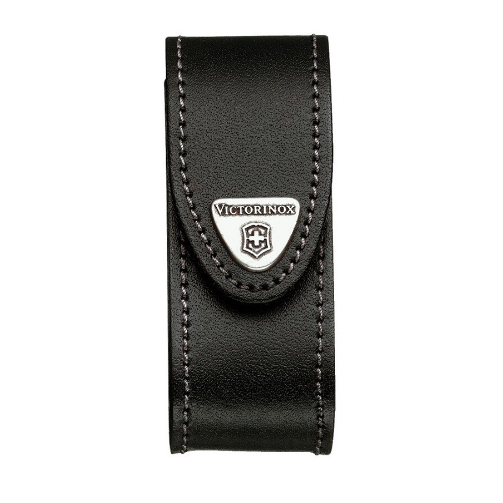 Victorinox Huntsman Black Swiss Army Knife & Leather Belt Pouch Combo
