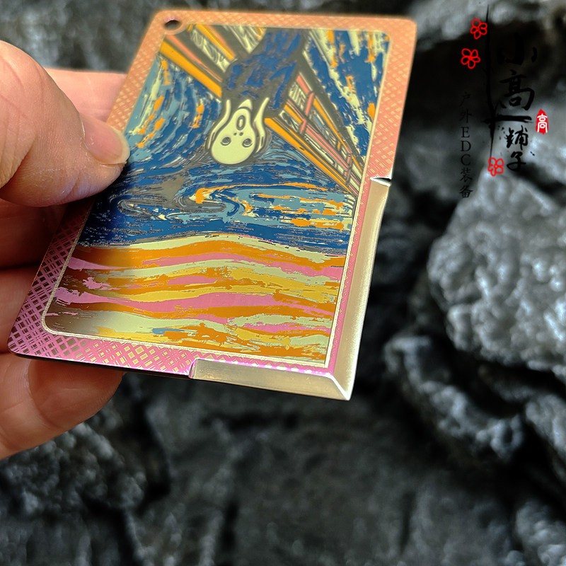 Scream Art Inspired Multifunctional Titanium alloy TC4 Tool Card Survival Daily
