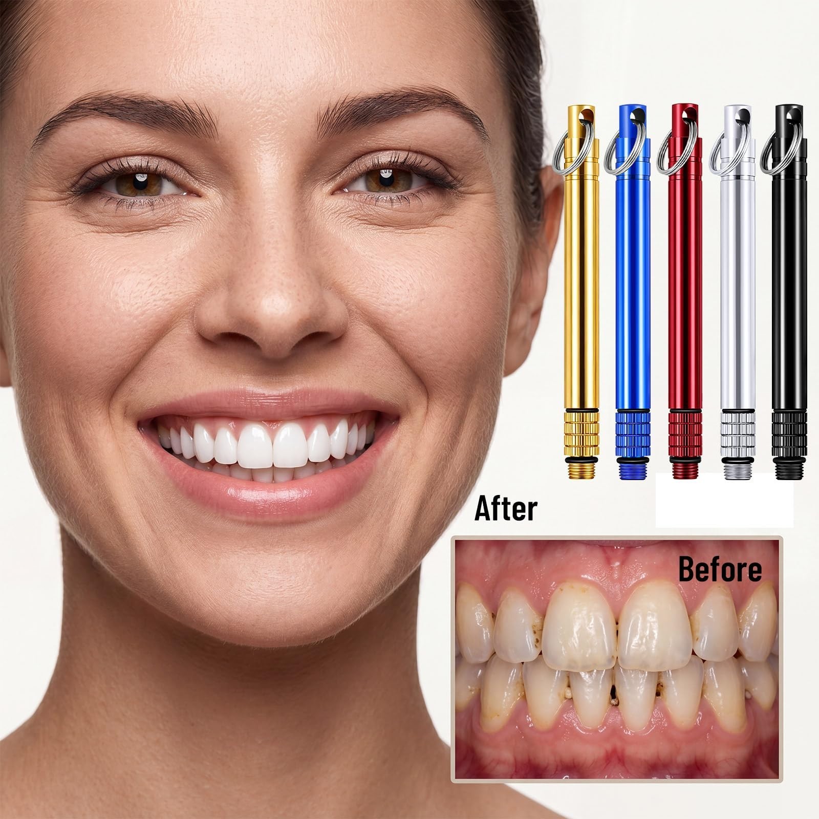 10Pcs Portable Titanium Toothpick Holder Set, Reusable Metal Picks with Keychain