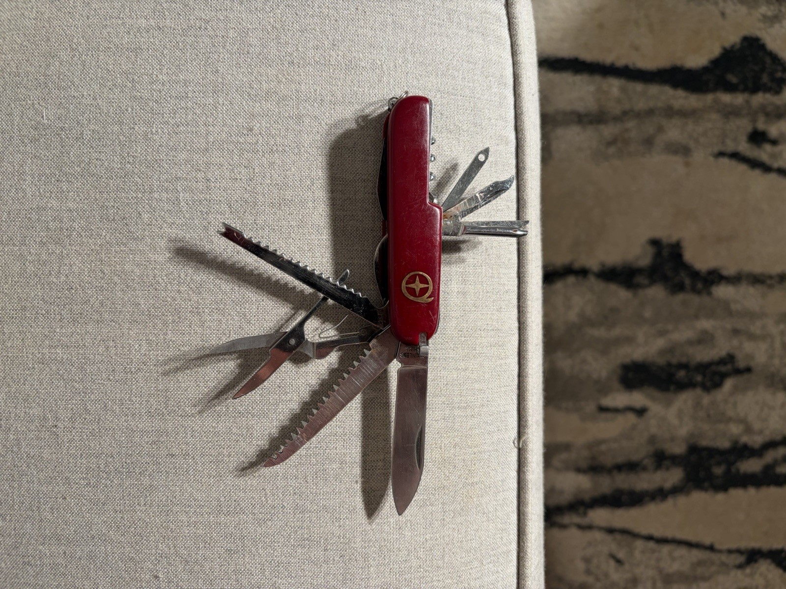 Victorinox Red Multi-Tool Knife Stainless Steel Straight & Serrated Blades