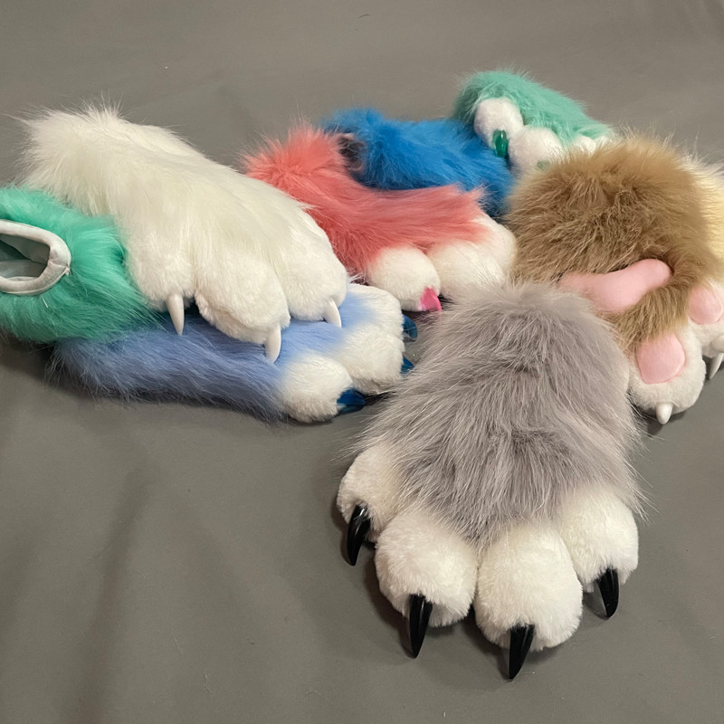 Furry Colorful Beast Claw Gloves Cat Mother Gloves Cat Claw Cute Plush