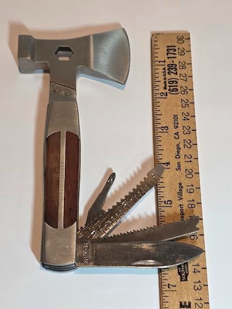 Sheffield 12301 Camper 12-in-1 Multi-tool Axe Stainless Steel Hardwood Handle