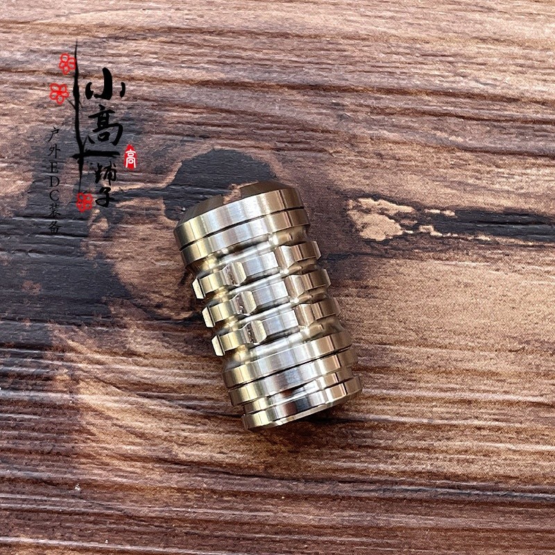 EDC Titanium Alloy Umbrella Rope End Flashlight Necklace Pendant Ring Accessory