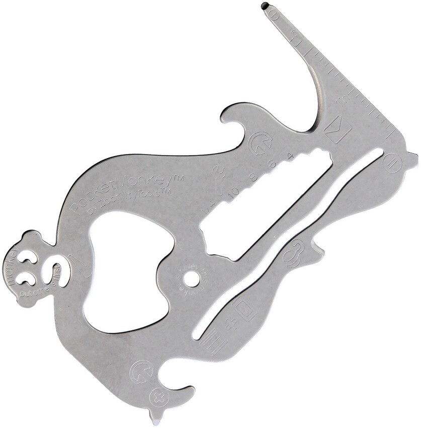 Zootility PocketMonkey Basic Multi Tool 3.25″ x 2″ Stainless Steel Construction