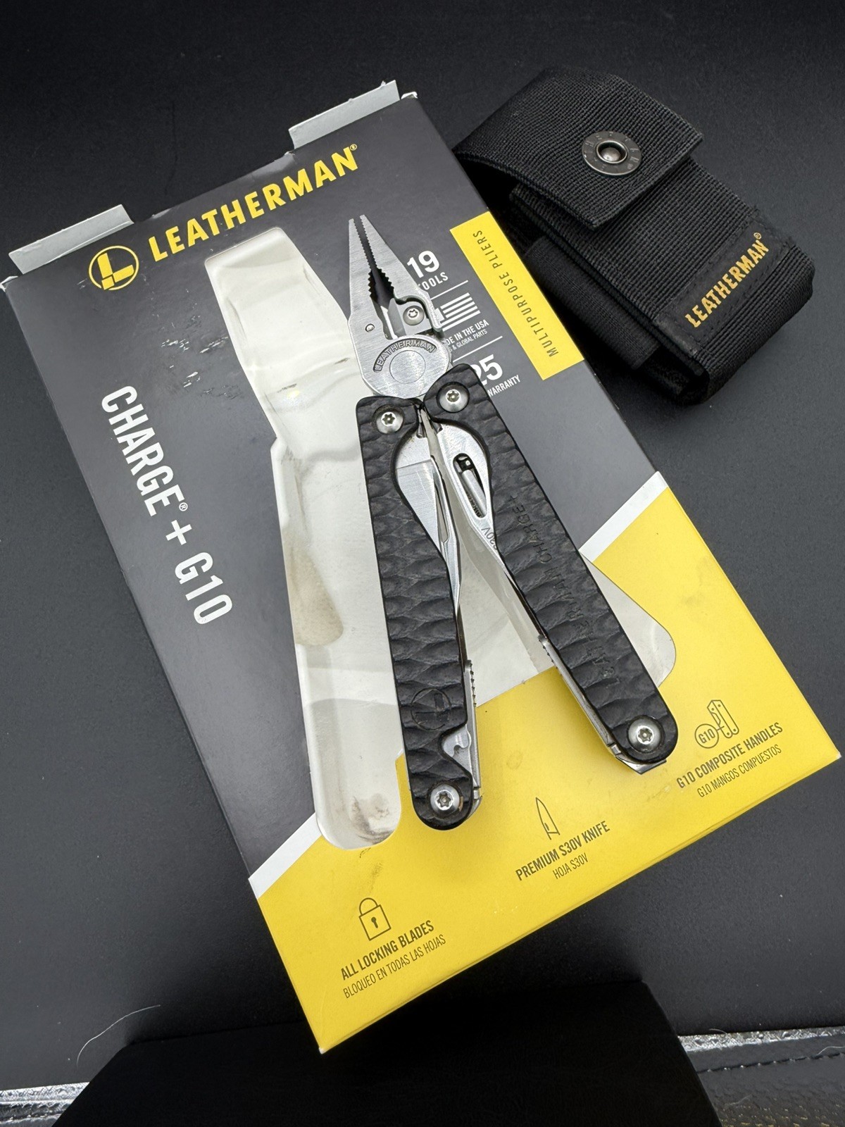 CUSTOM LEATHERMAN CHARGE + Plus G10 Earth Scales Limited Ed. S30V W/Sheath