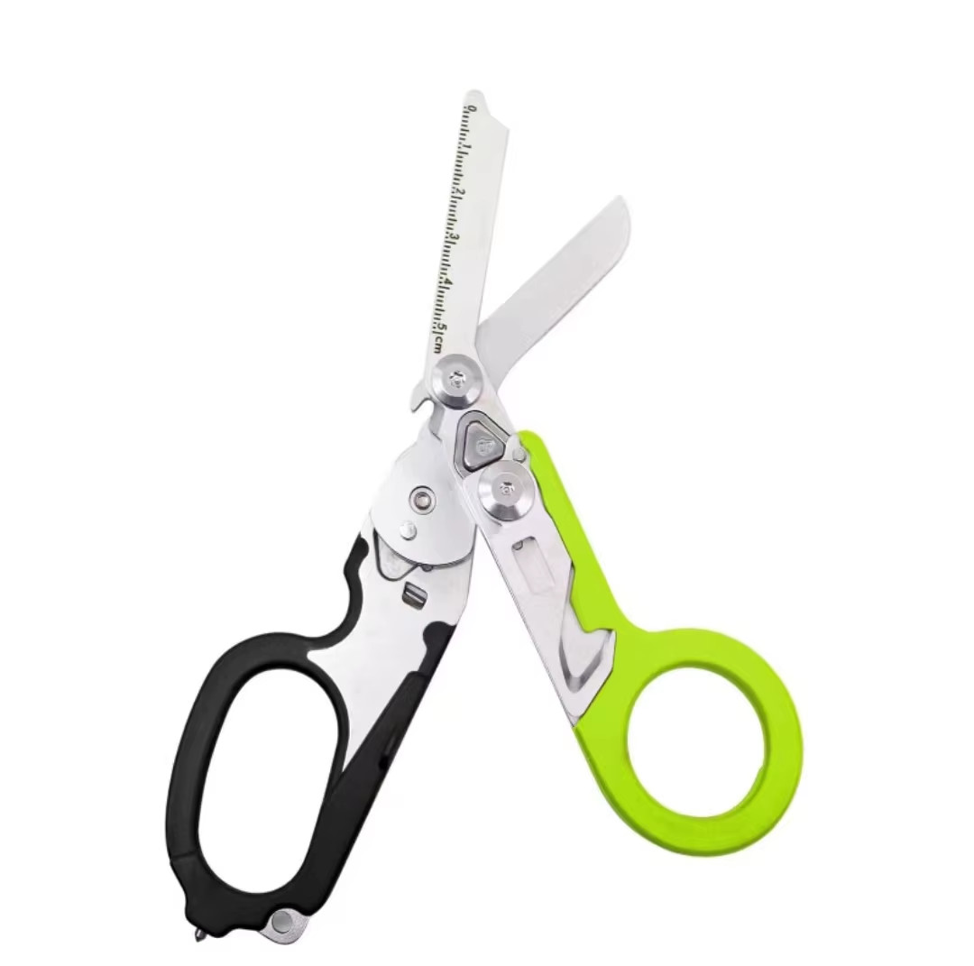 Tactical Multifunction Scissor Leatherman Raptors First Aid Folding Outdoor Surv