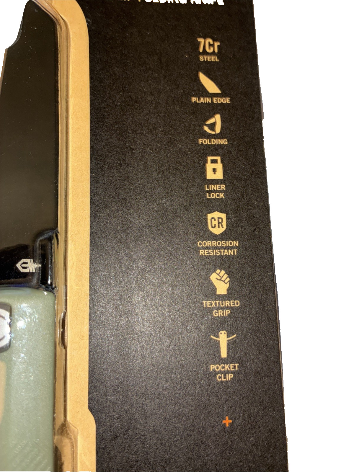 GERBER PLEDGE CLIP FOLDING KNIFE – GREEN HANDLE & BLACK OXIDE COATED BLADE