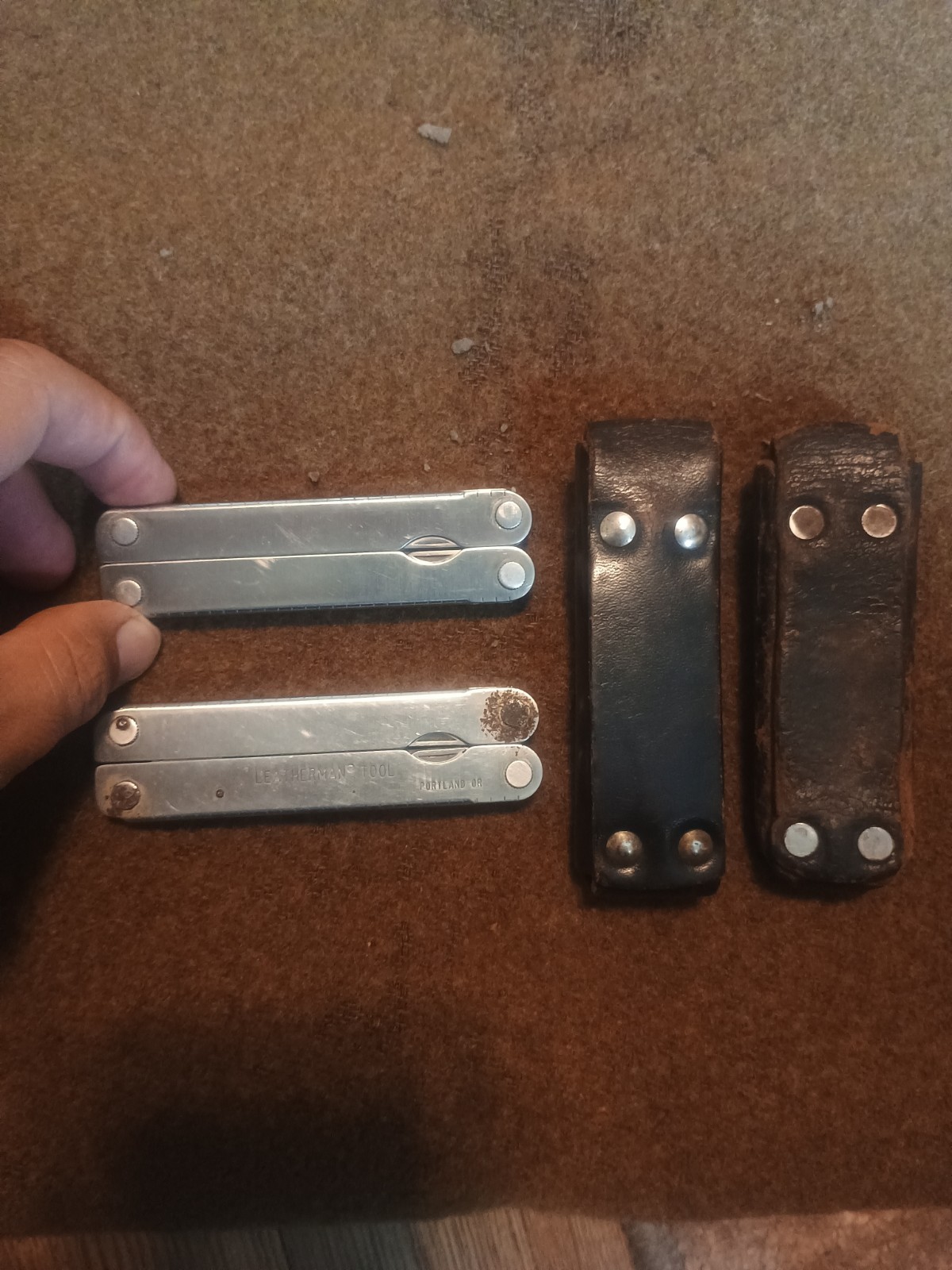2 Vintage Leatherman PST Multi-Tools Leather Sheaths