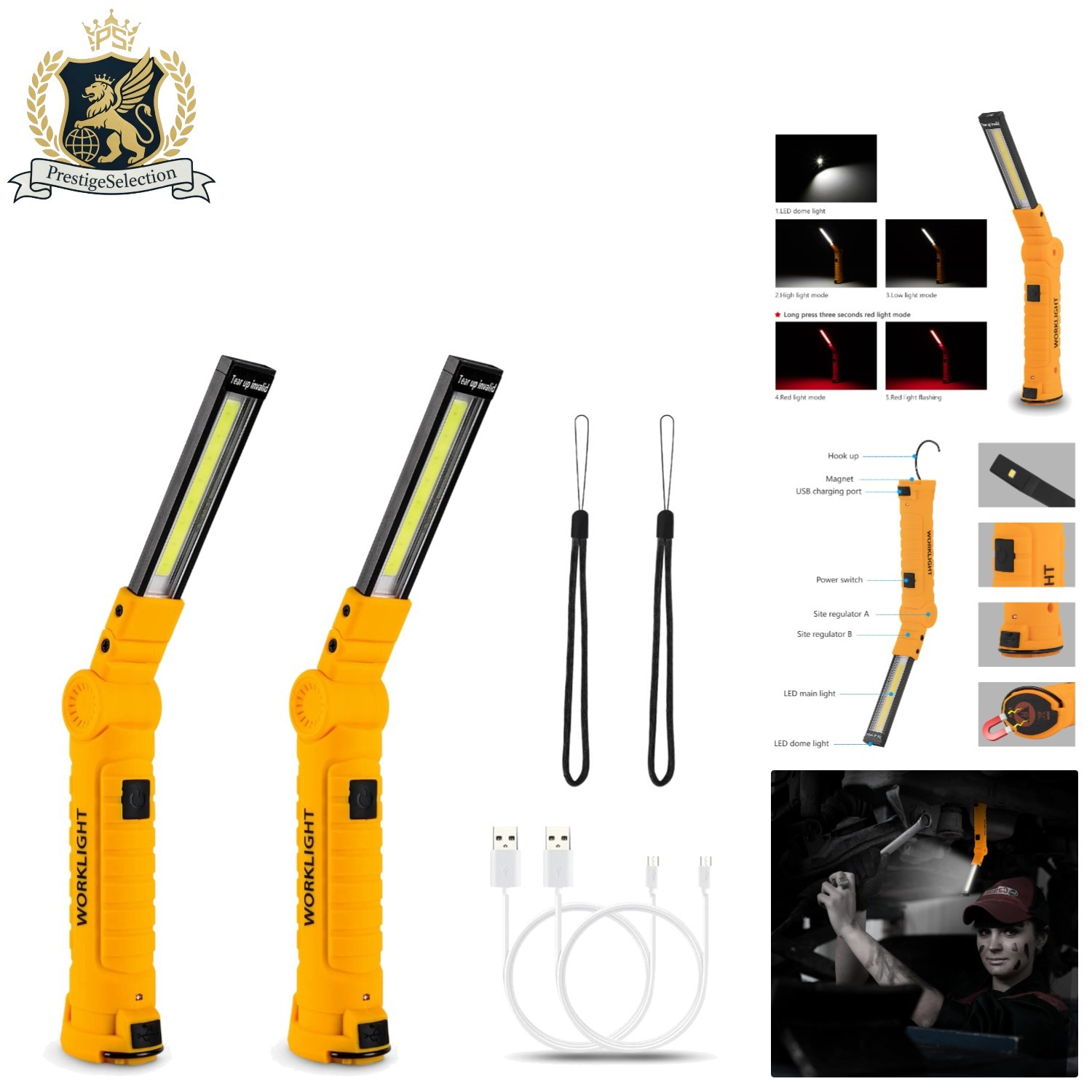 Multi-Function Rechargeable LED Lights 2-Pack – Perfect for Camping & Repairs
