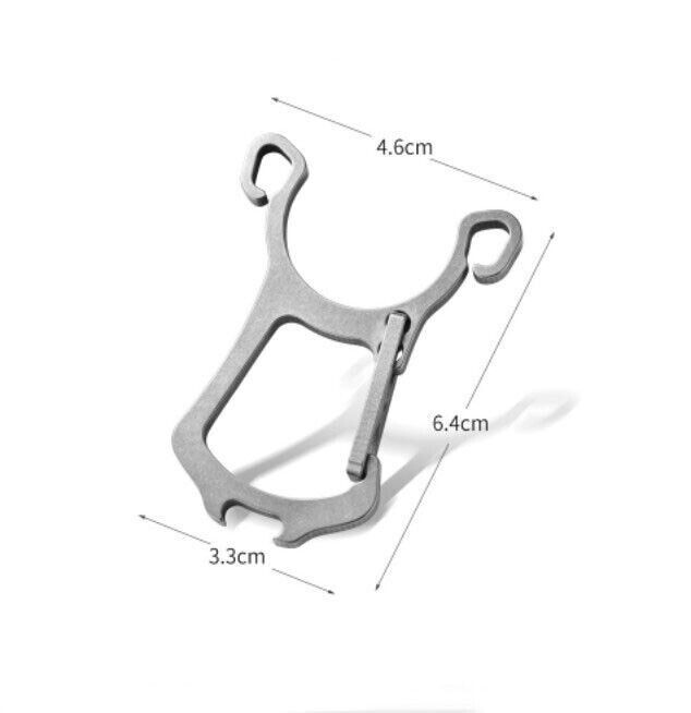 EDC Titanium Alloy Multi Tools Keychain Bottle Opener with Key Ring Gift