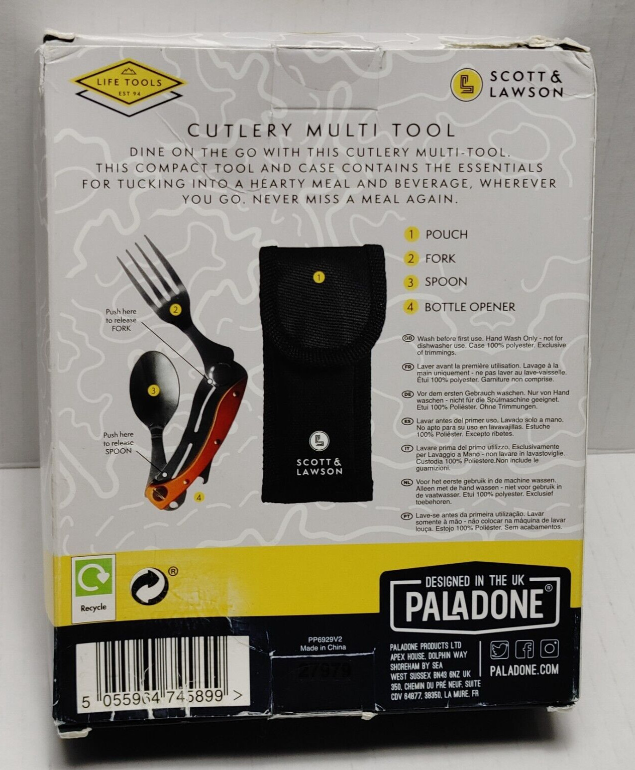 Happy Camper Cutlery Multi Tool 3 In 1 Eating Utensil Outdoors Scott & Lawson