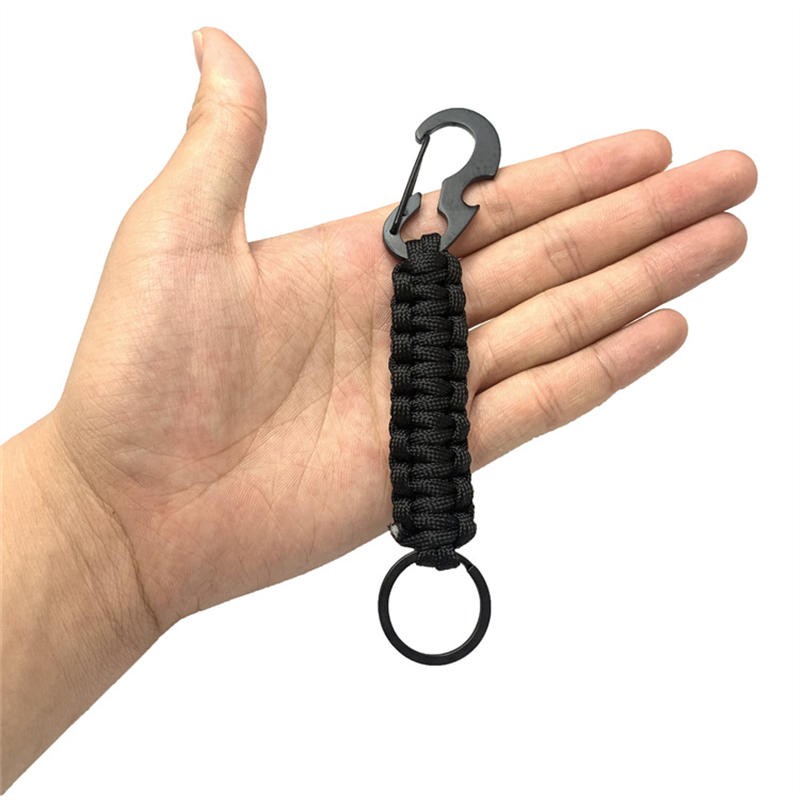 2PC Buckle Parachute Cord Woven Multifunctional Key Chain Bottle Opener Outdoor