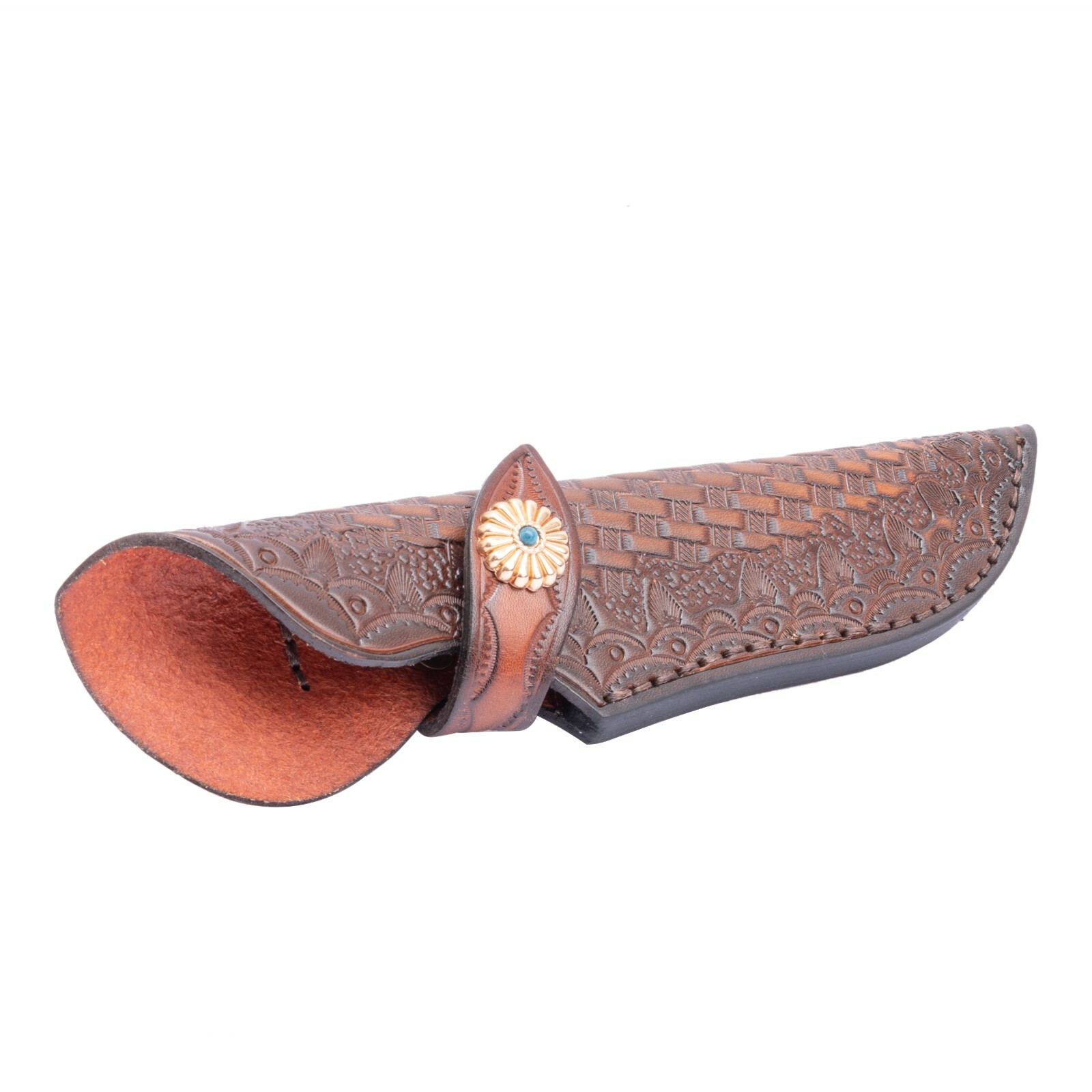 Knife Sheath Hand Made Leather with Fixed Blade Knife