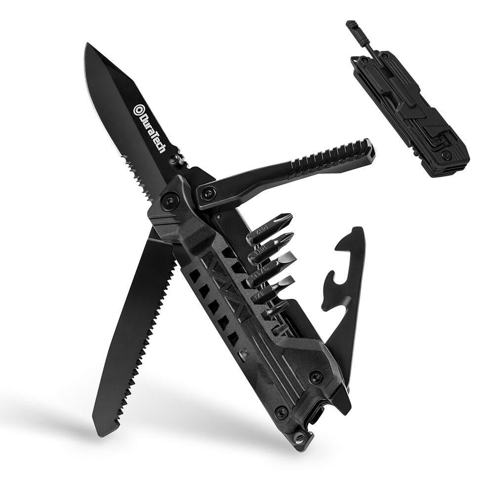 DURATECH 20 in1 Multitool Pocket Knife Safety Locking Screwdriver Saw Multi Tool