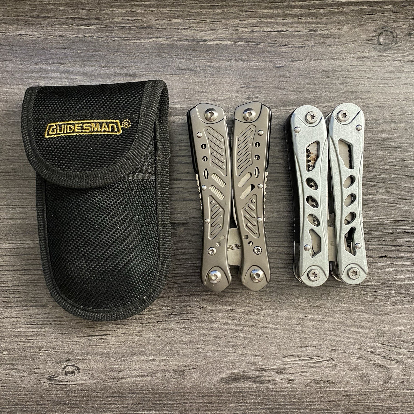 Set of 2 Guidesman Multi Tool with Belt Sheath Fishing-Hunting-Camping