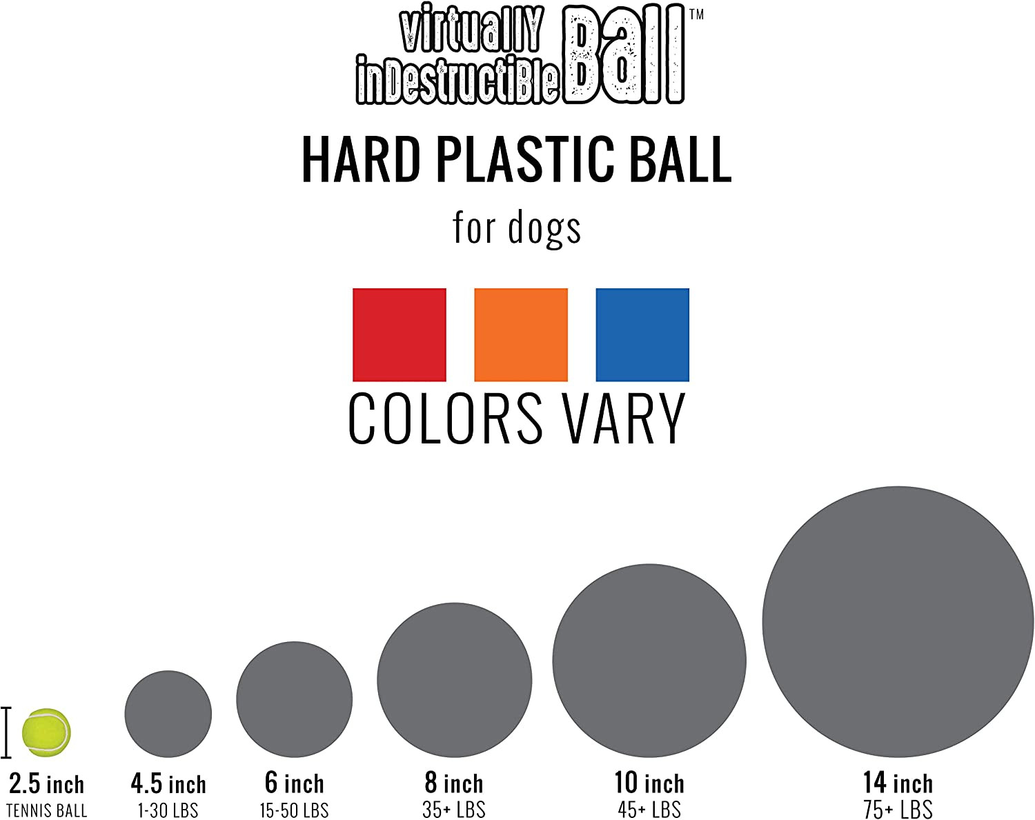 B00CIT99BC Virtually Indestructible Best Ball (Hard Plastic, Colors May Vary), A