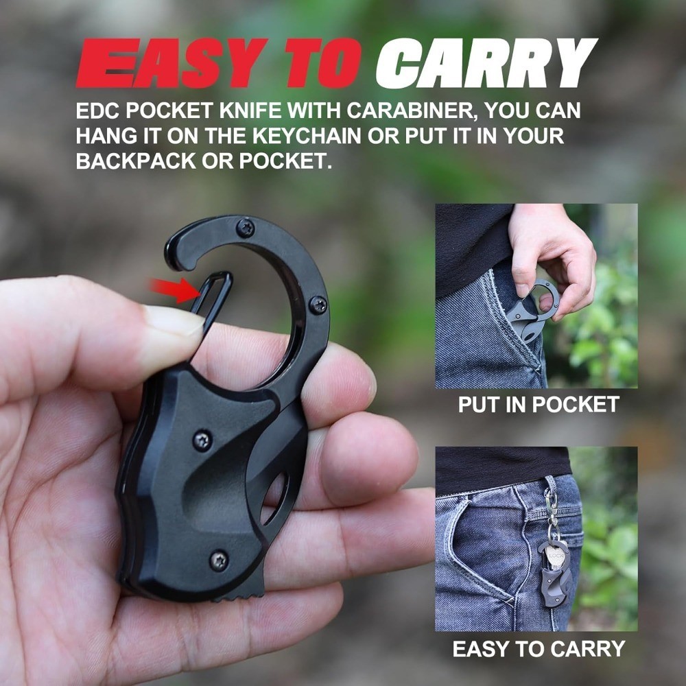 Small Pocket Knife Keychain Box Cutter EDC Gadget for Men Husband