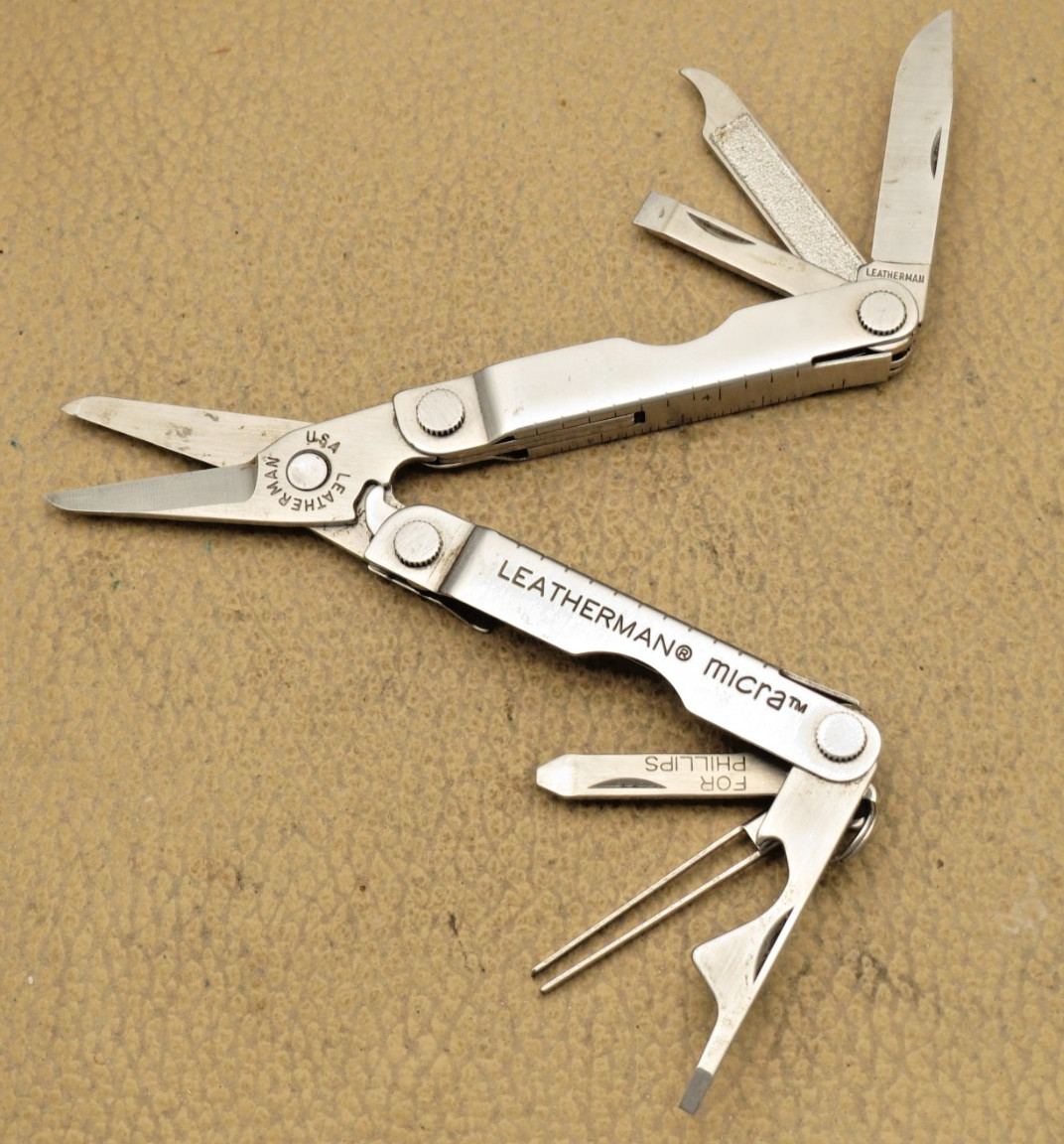 Vintage 1990’s LEATHERMAN TOOL – MICRA Keychain Pocket Sized Multools Lot of Two