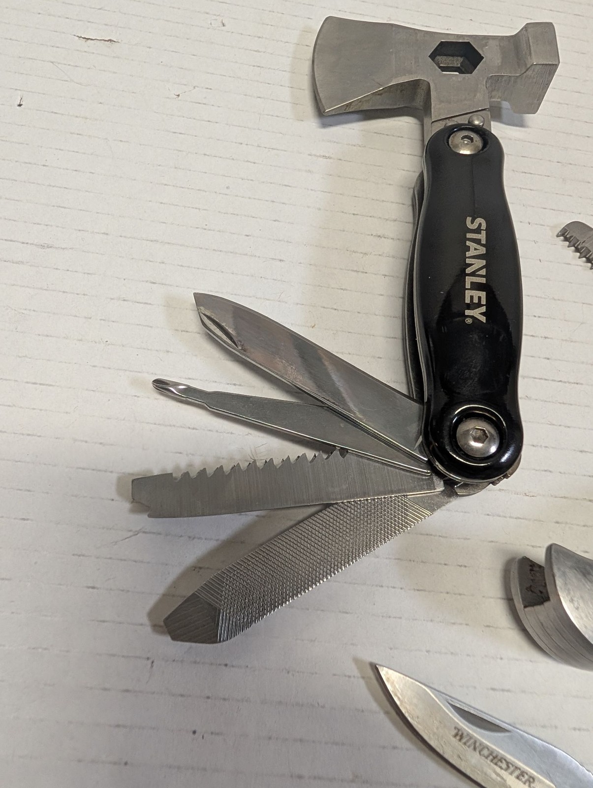 Stanley Multi Tool Hatchet Multitool & Winchester Folding Knife Set Pocket Knive
