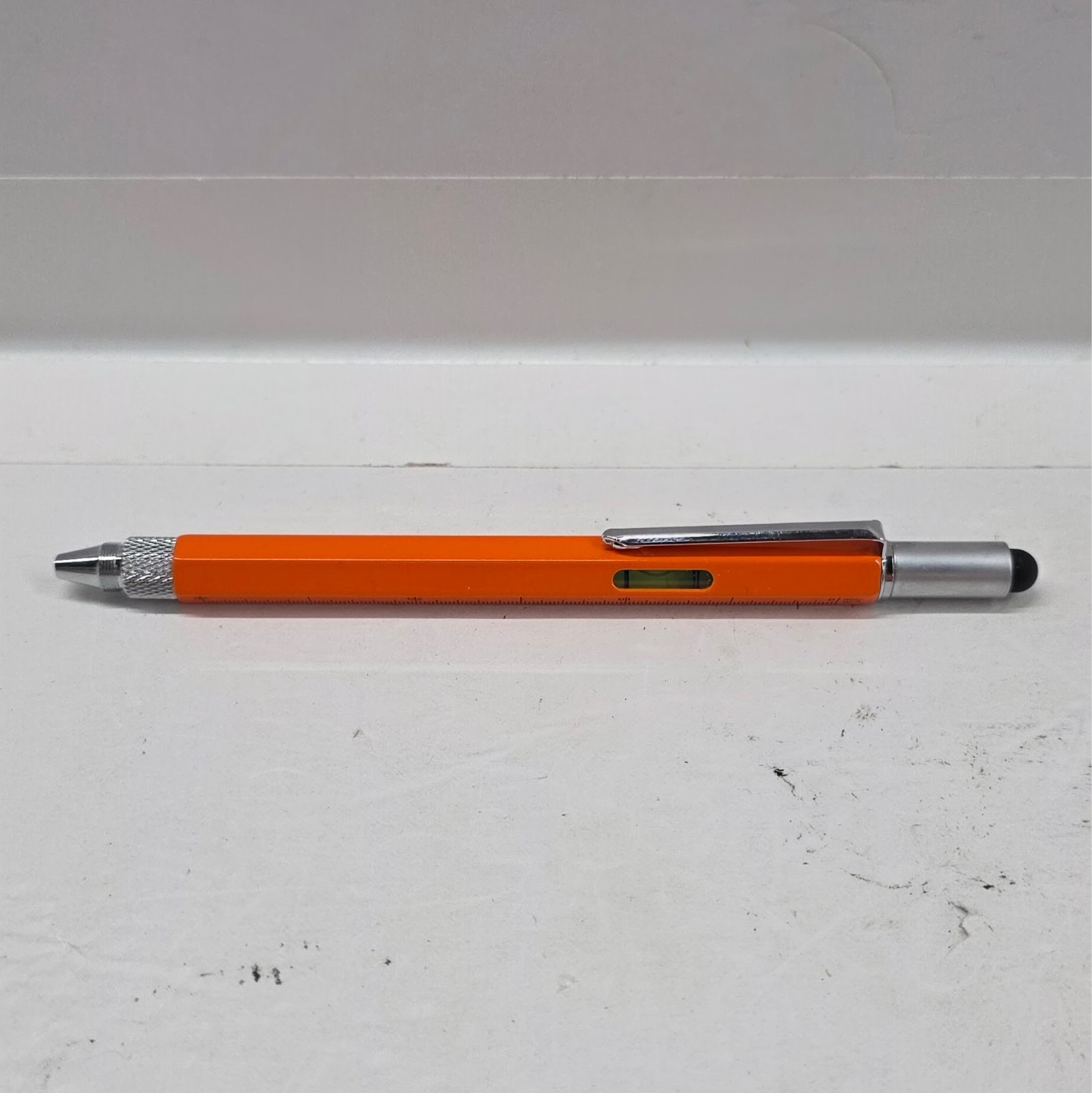 VIBELITE 11 in 1 Multitool ORANGE Pen Set with LED, Stylus, Level, Screwdriver