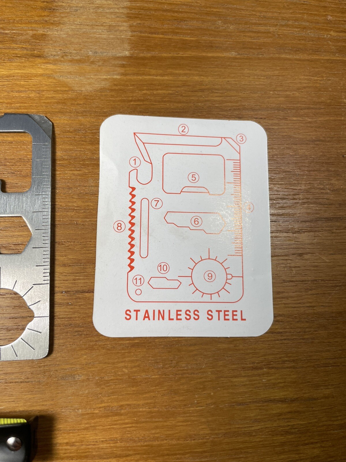 Stainless Steel Multipurpose Pocket Survival Tool Credit Card Size