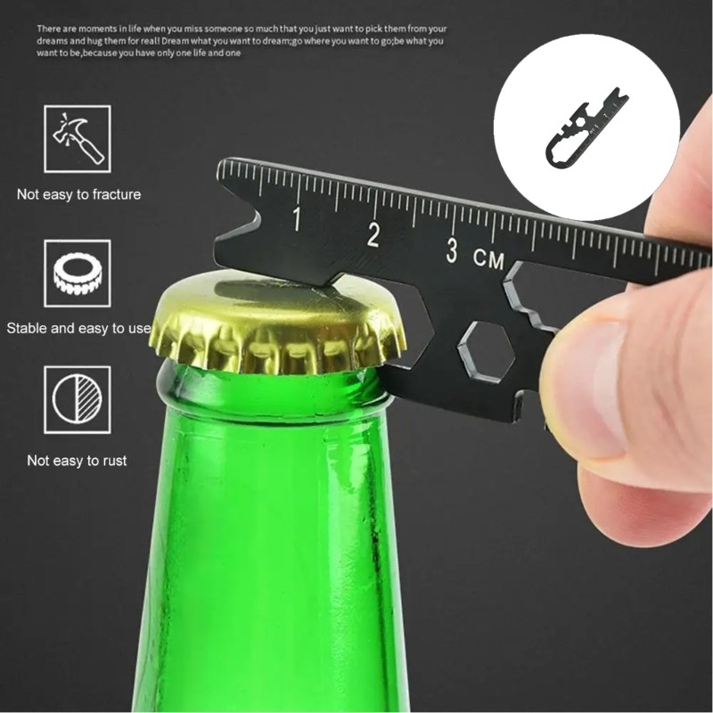 Combination Tool Screwdriver Corrosions Resistance Engraving Ruler Bottle Opener