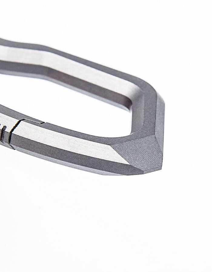 Titanium Alloy + Leather Keychain Carabiner Removable Pendant EDC Crowbar Tool