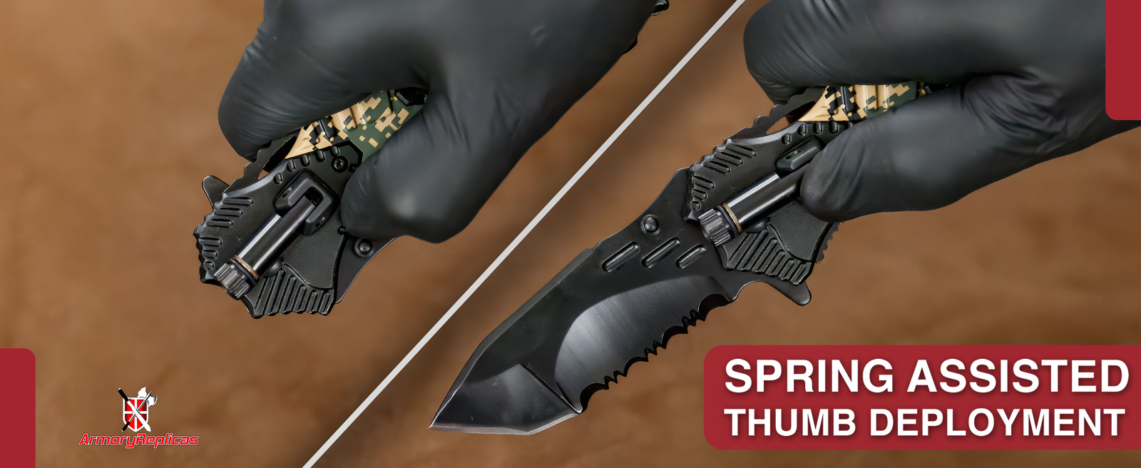 Floodlight Tac Knife Devil Dog Fireteam | Tactical Emergency Force Military FDE