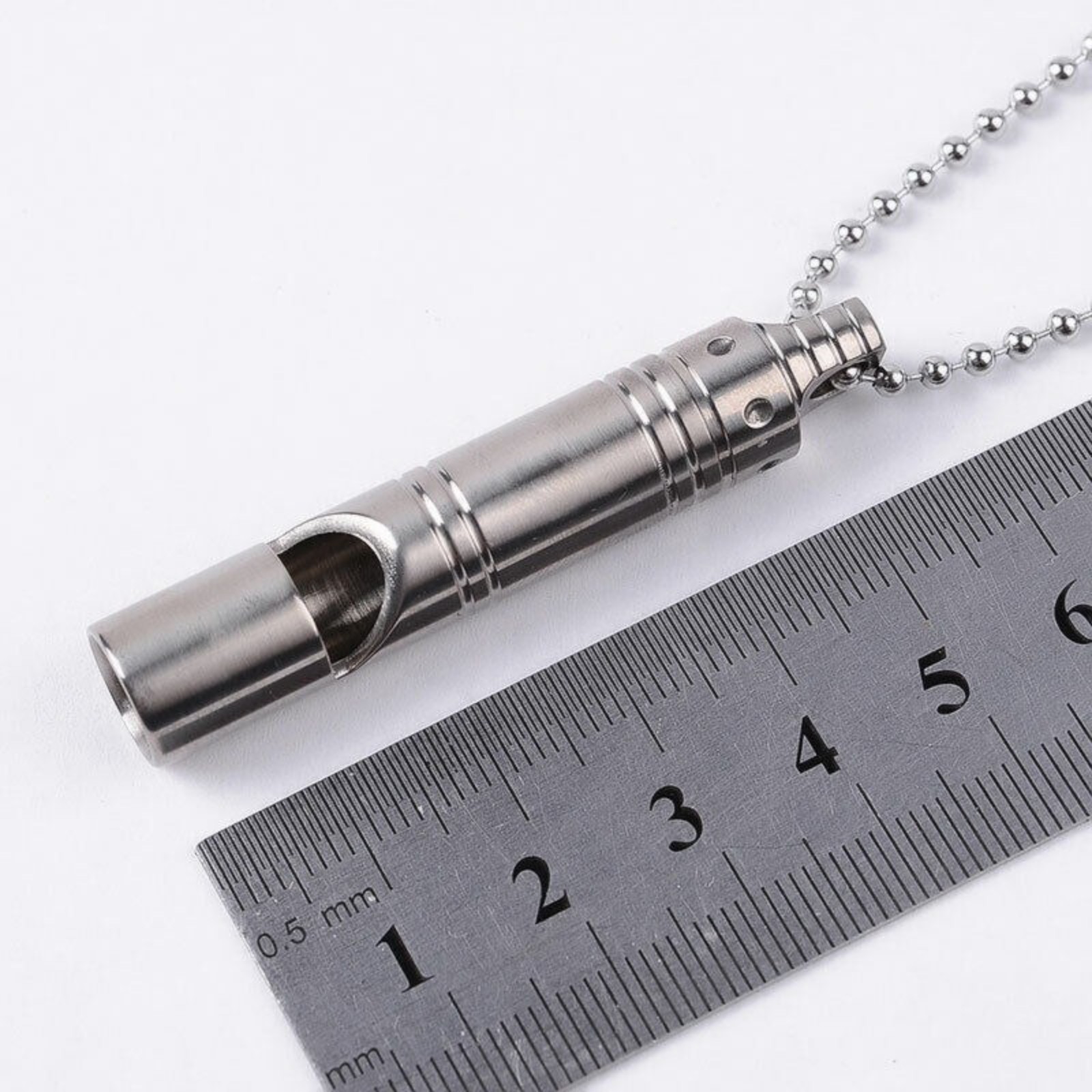 TC4 Titanium Safety Survival Whistle EDC Outdoor Tool Stainless Steel Chain Gift