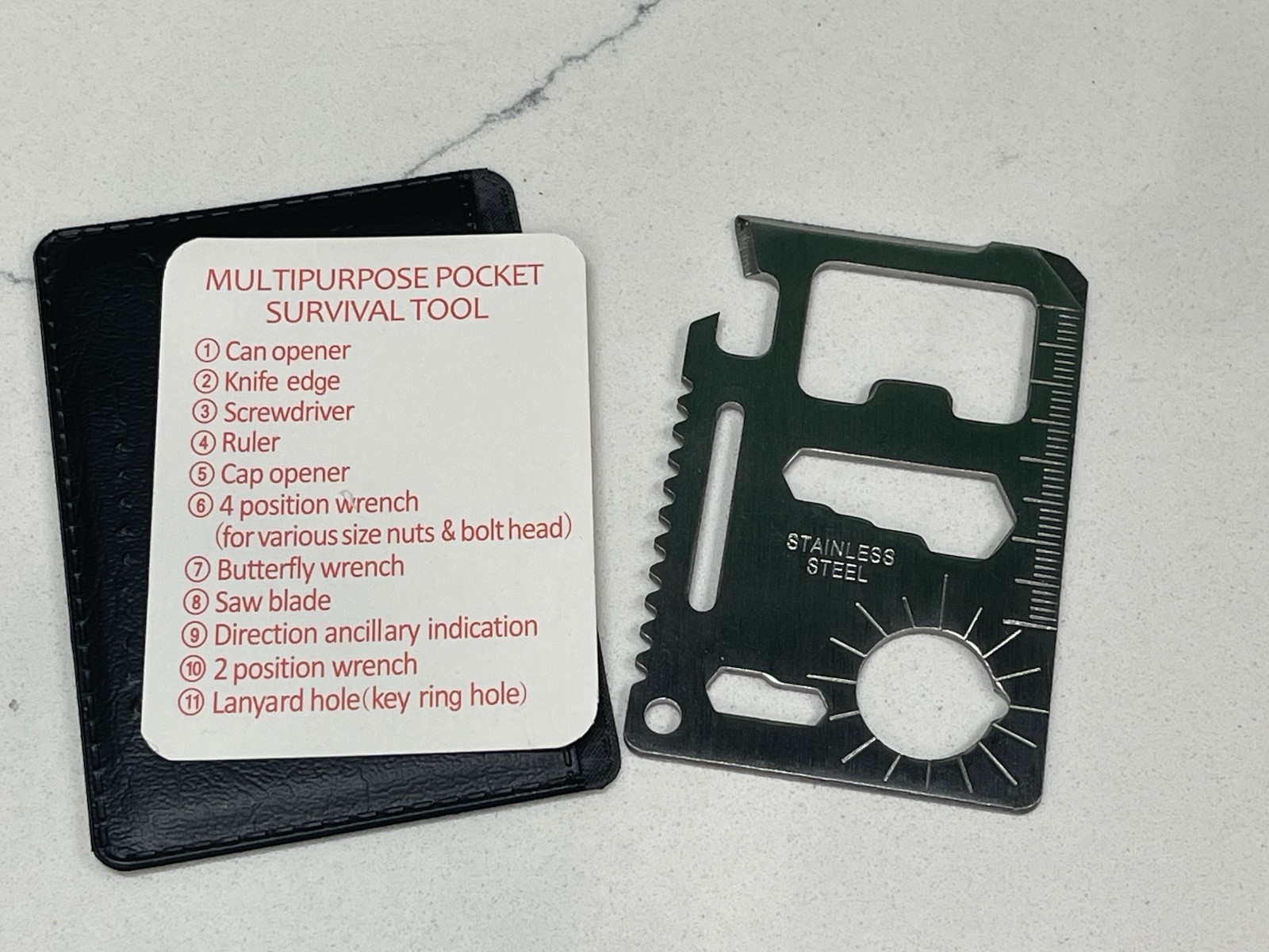 Stainless Steel Multipurpose Pocket Size Survival Tool- 10 Tools