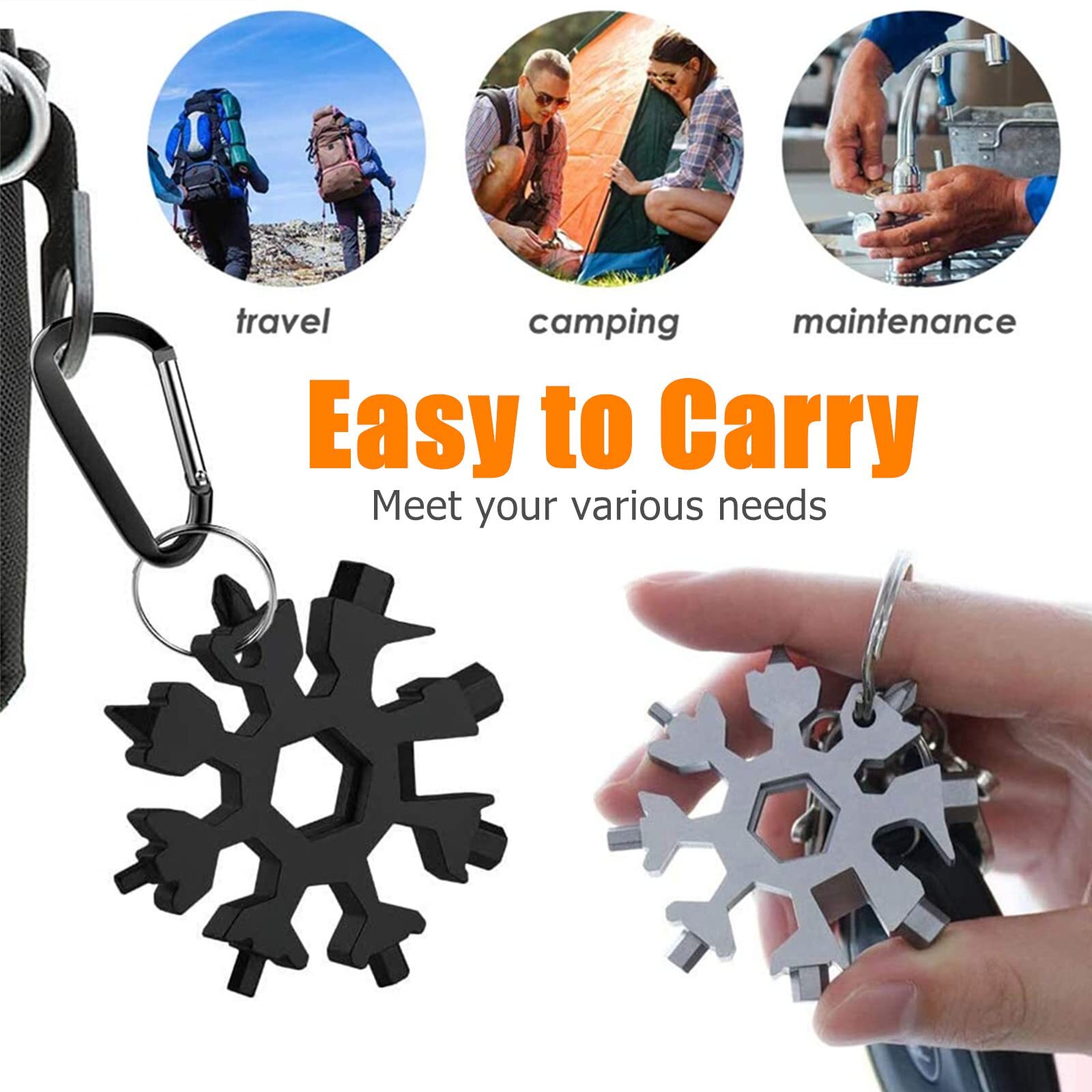 Stocking Stuffers For Men Him Adults Gifts For Men 18in1 Snowflake Multitool Men