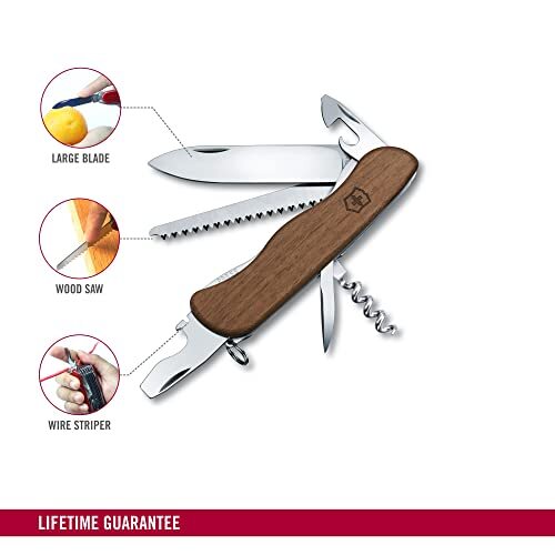 Victorinox Forester Wood Swiss Army Knife Large Multi Tool 10 Functions Wood
