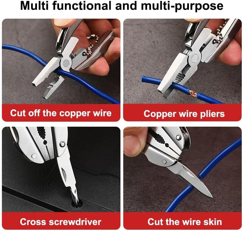 Pocket Multi Tool Pliers Mini Folding Key Chain Fishing Camping Small Pliers Lot