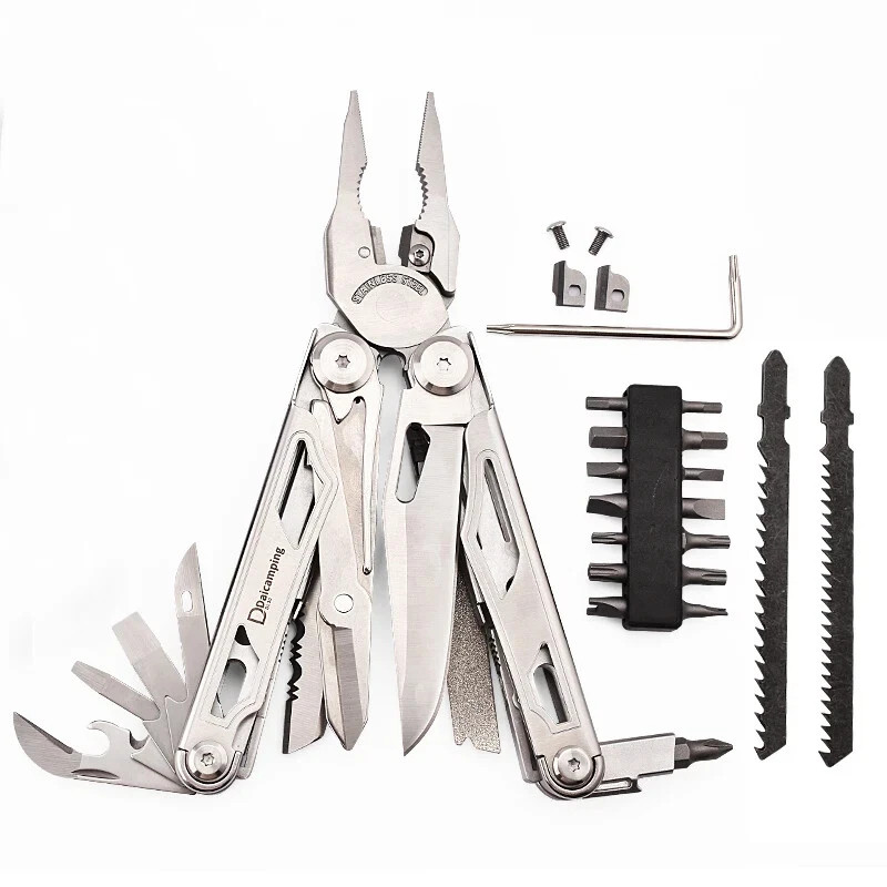 Daicamping DL30 Multi Tool Folding Pocket Knife Sheath Scissors Screw Pliers Can