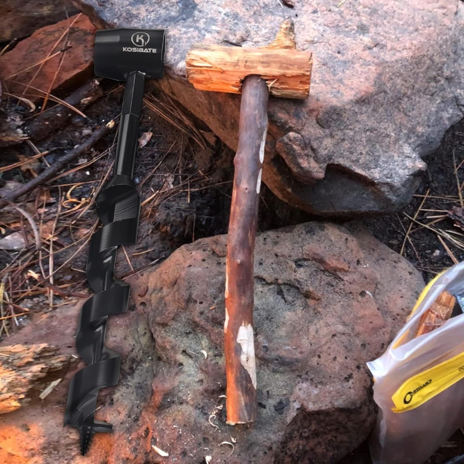 Durable Auger Wrench for Precision Drilling – Leather Case