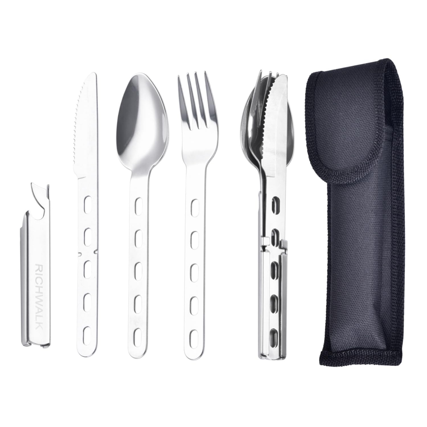 4-in-1 Camping Length: 6.30 in ,Thickness: 0.78 in,Width: 2.36 in, Silver