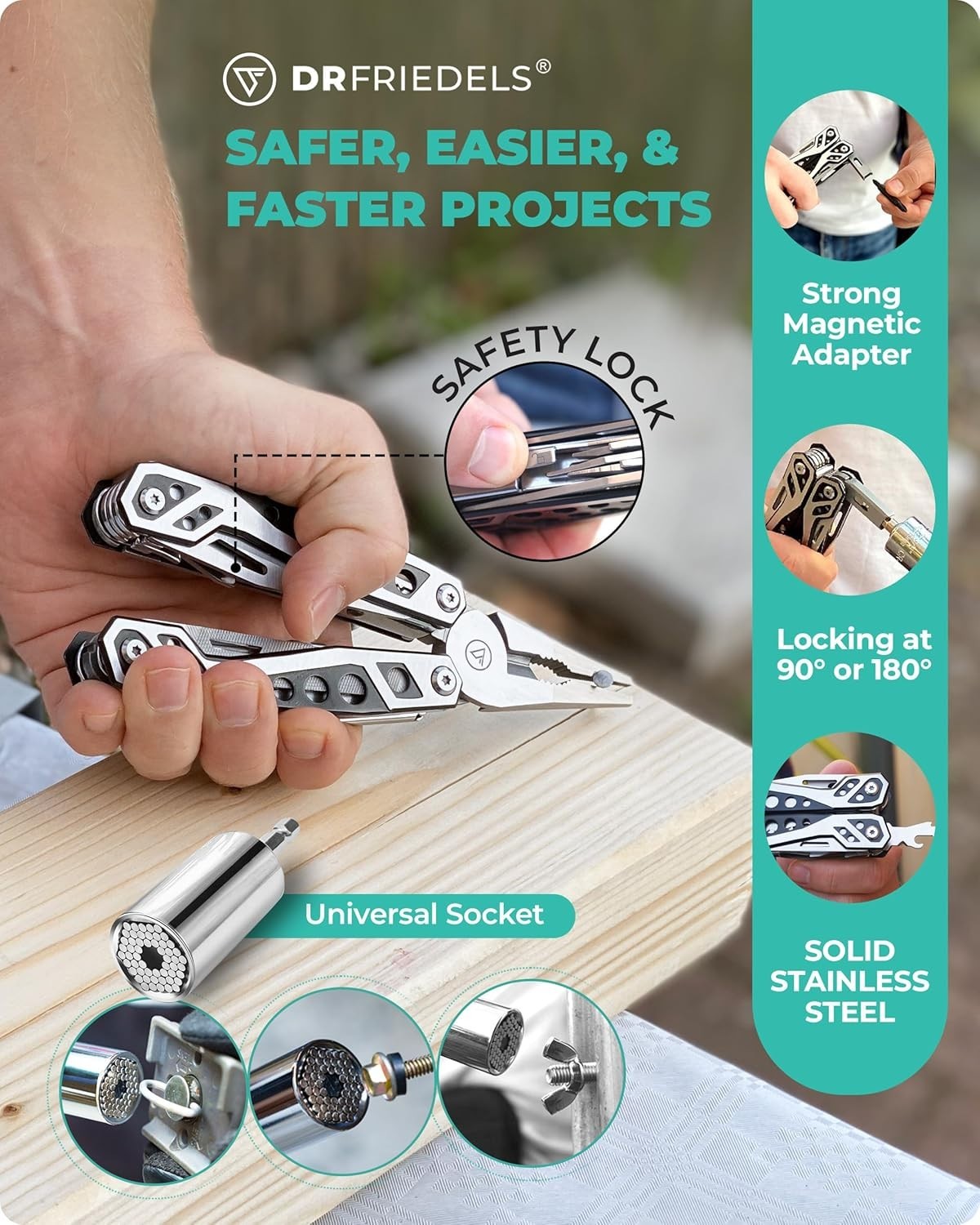 Durable Stainless Steel Multi Tool with Universal Socket – 22 Essential Tools