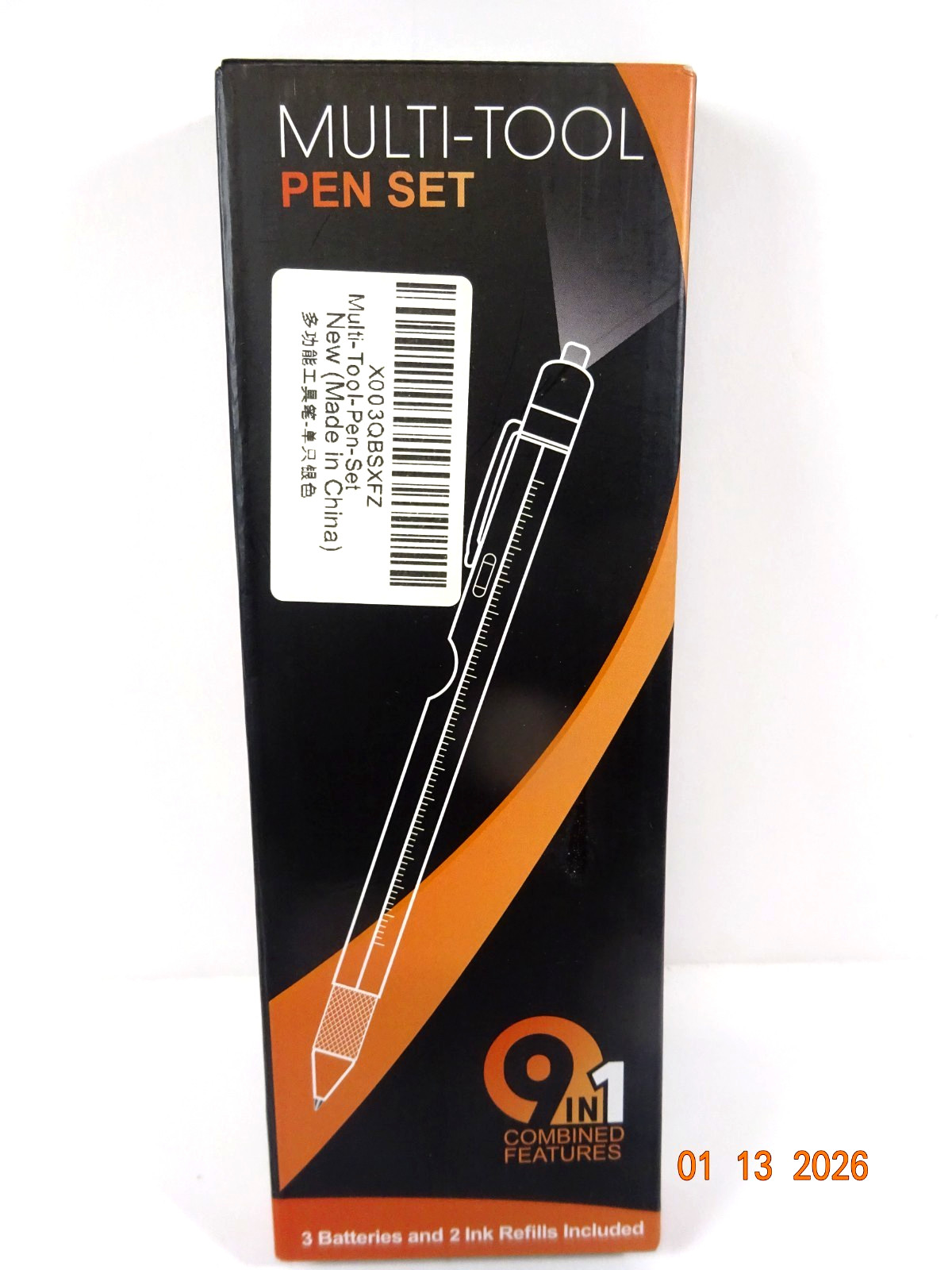 9 in 1 Multi-tool Men’s Pen Set LED Light, Stylus, Screwdriver, Rulers, Level