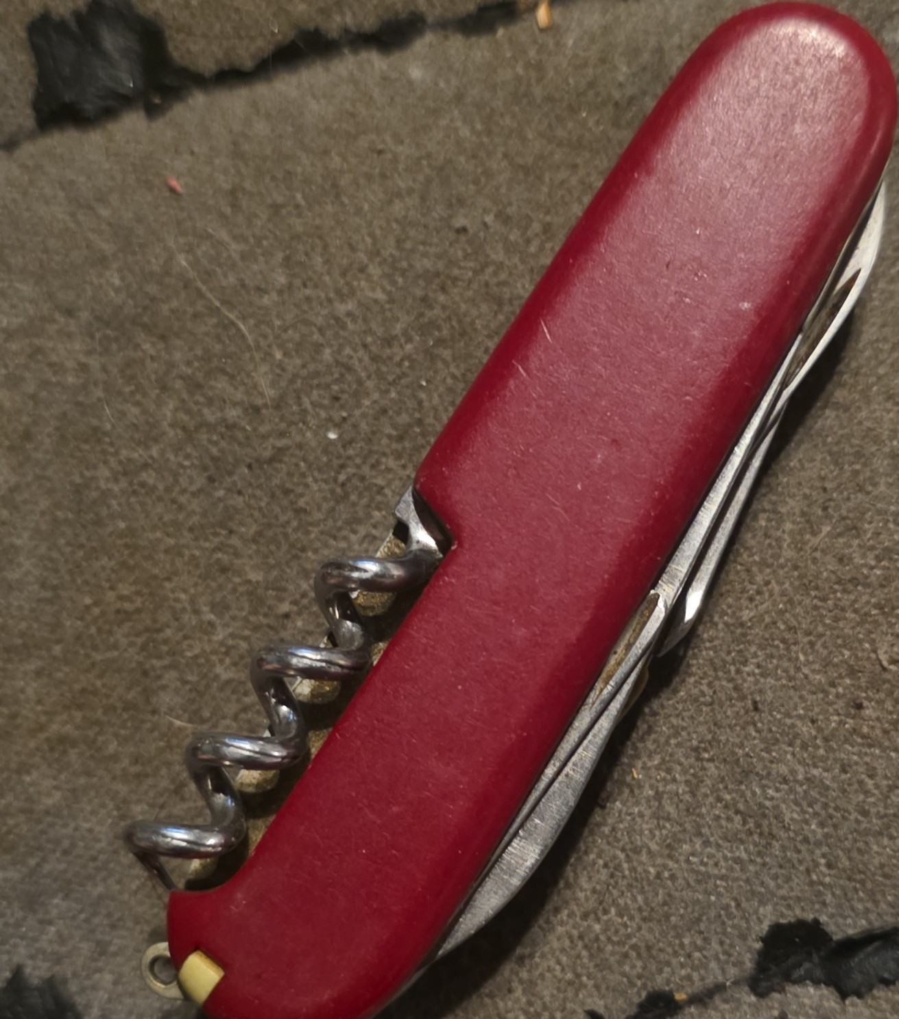 Red Swiss Army Style 7-Tool Multi-Tool Pocket Knife w/ Corkscrew, 2in