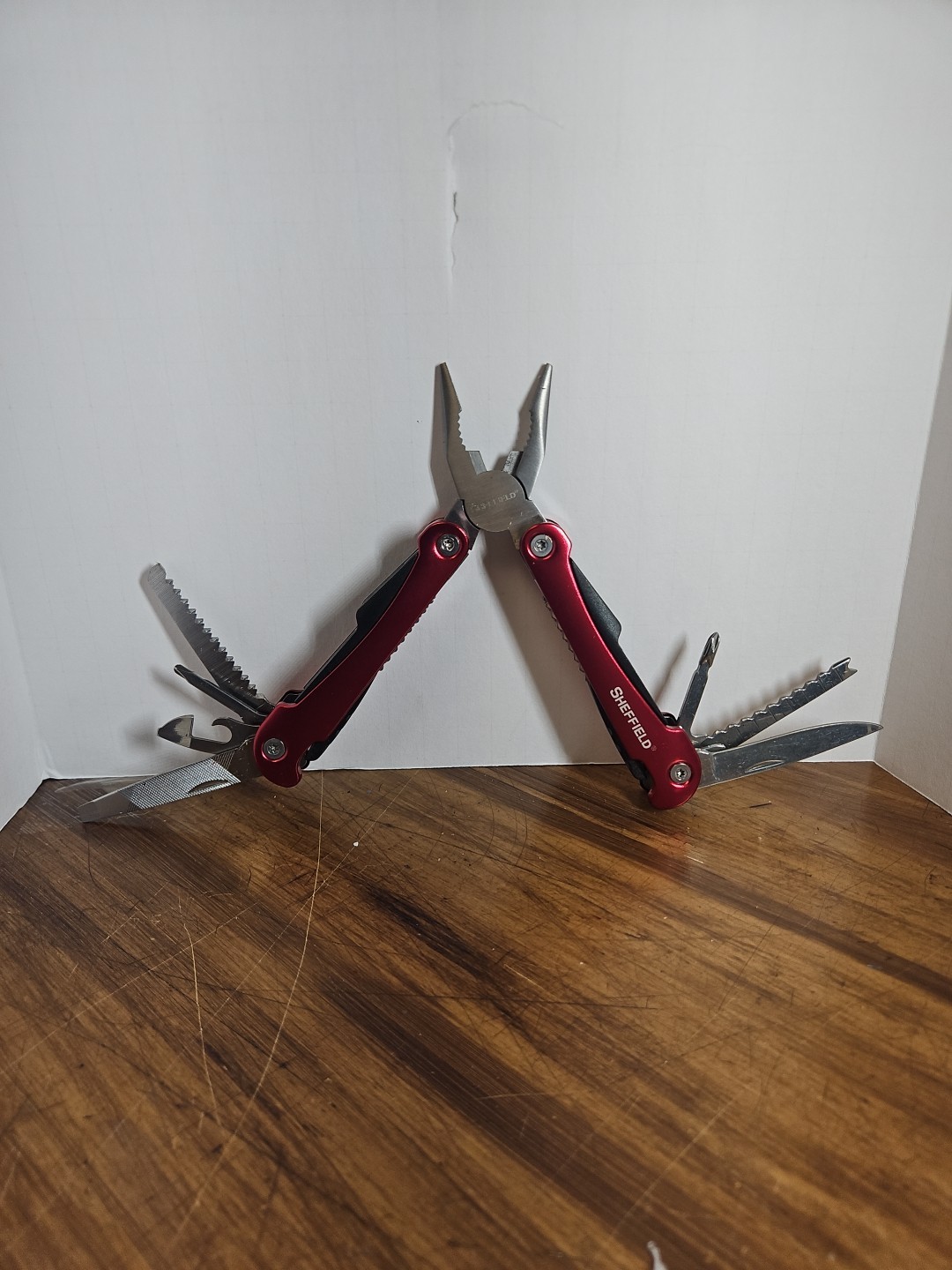 SHEFFIELD 1 Pc. Precision Multi Tool w/Belt Pouch ~ Red Handle
