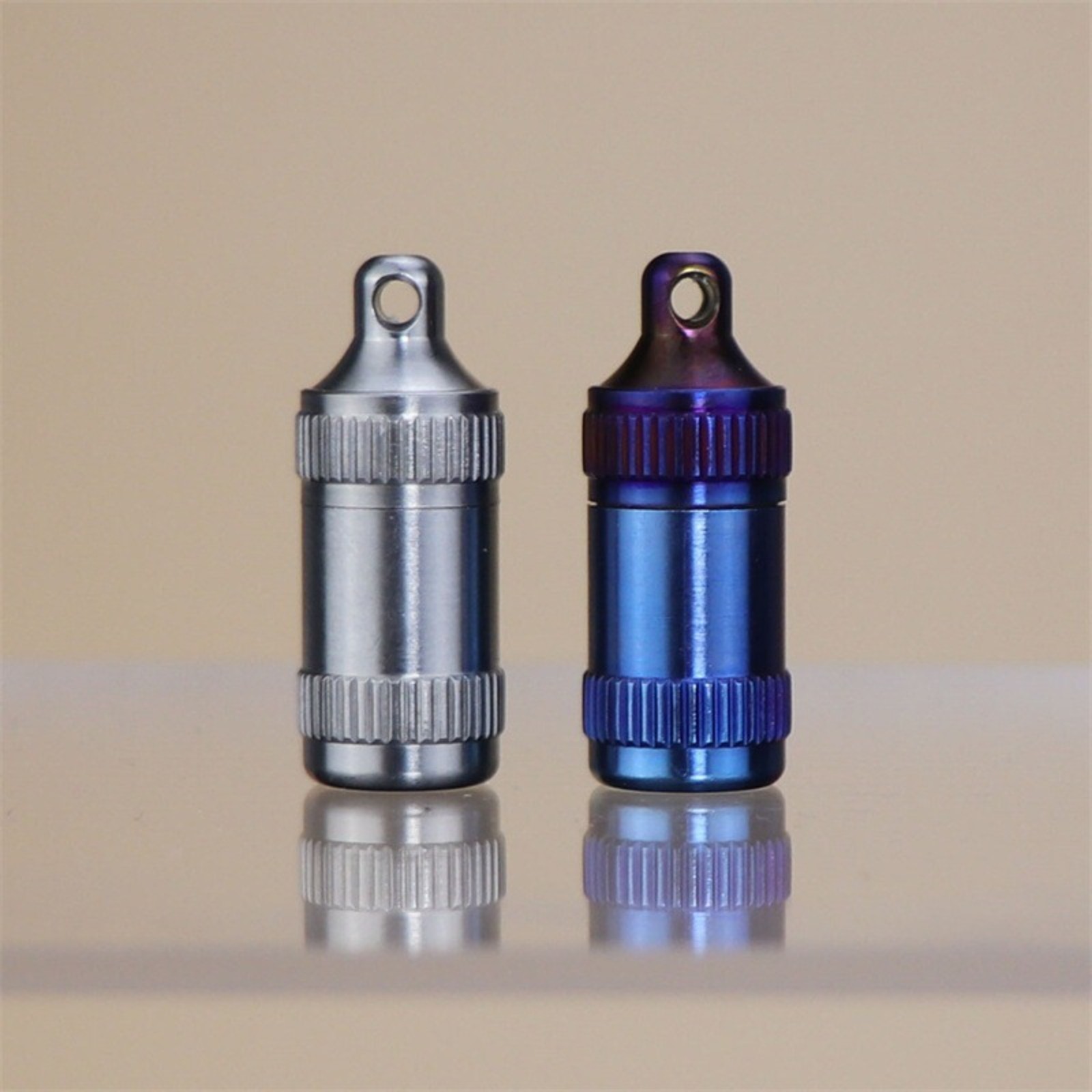 EDC Titanium Pill Holder Case Organizer Container Portable Waterproof Keychain