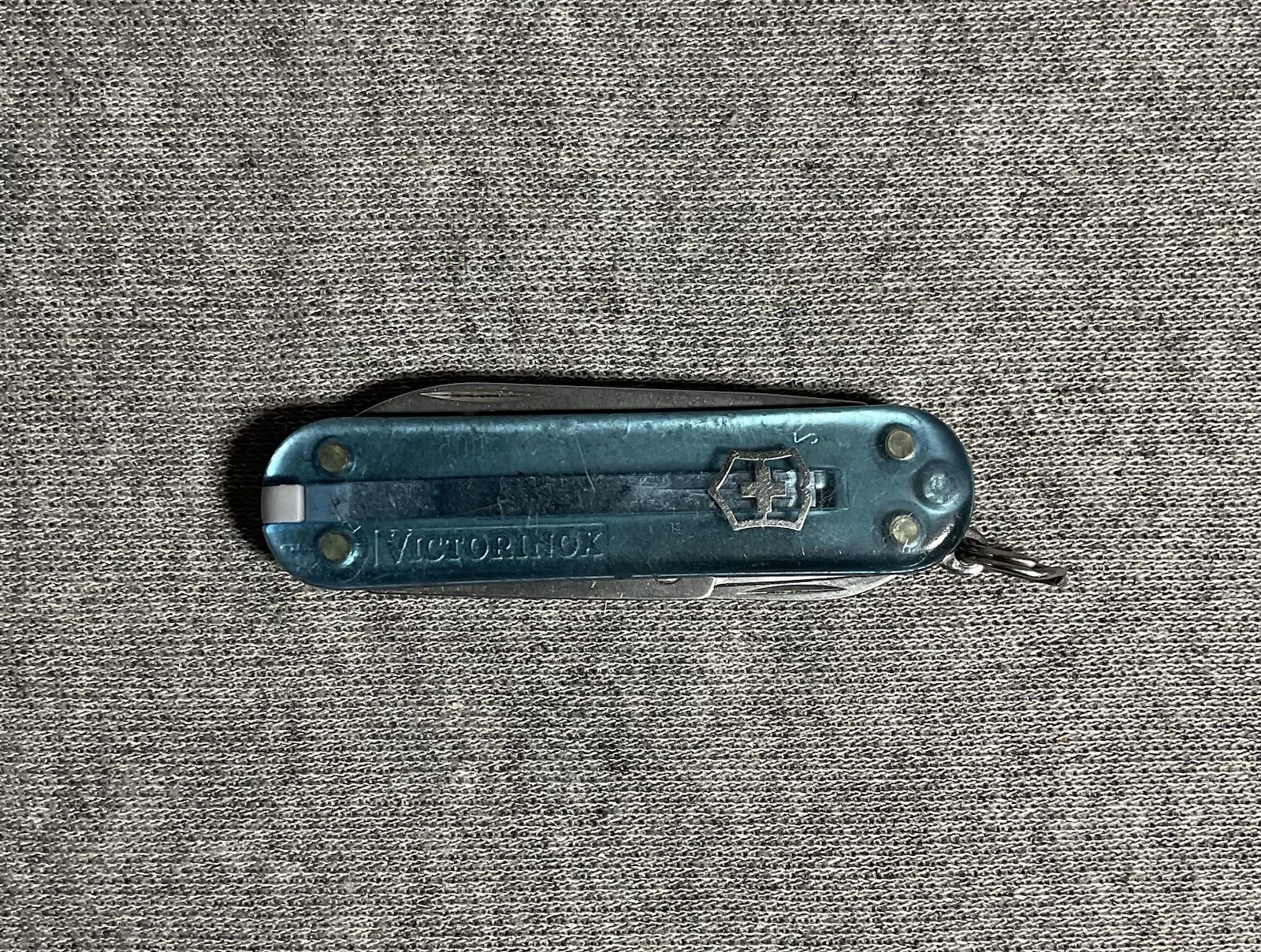 Victorinox Swiss Army Classic Knife Translucent Blue Scissors Blade File Keyring