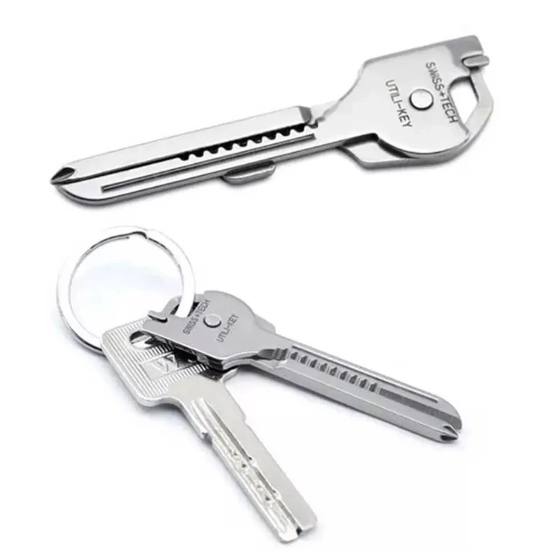 EDC 6 in 1 Multi-functional Stainless Utili-Key Key Ring Pocket Opener Keychain